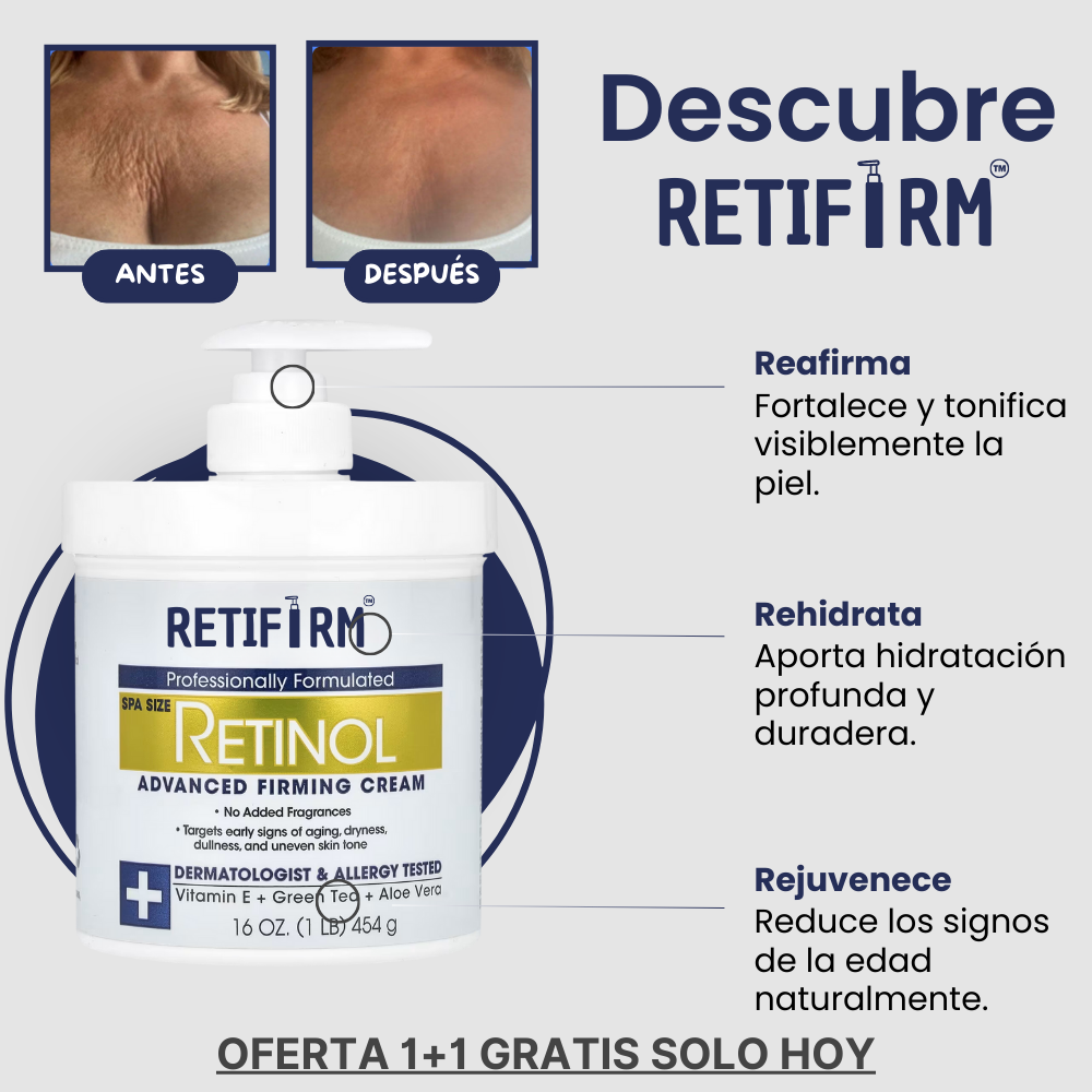 RETIFIRM | DESCUBRE COMO ELIMINAR LOS SIGNOS DE LA EDAD EN TU PIEL (1+1 GRATIS SOLO HOY)